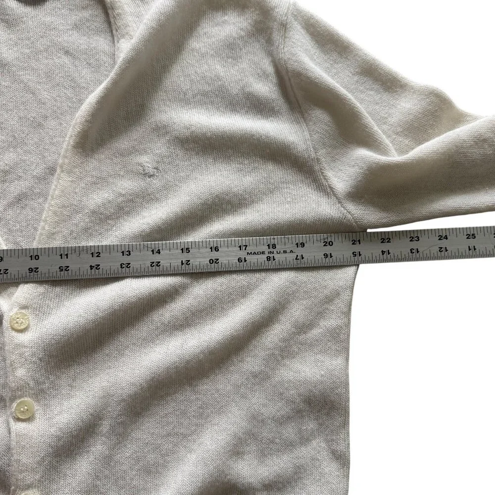Christian Dior Mens Large Vintage Ivory Button-Up Cardigan Sweater Acrylic Blend - Picture 7 of 8